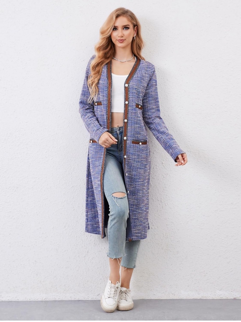 Long Tweed Cardigan